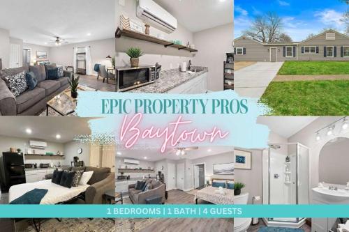 Baytown Private Studio Apartment covered patio Sleeps 4 by the bay skate park main street water park in Baytown, USA