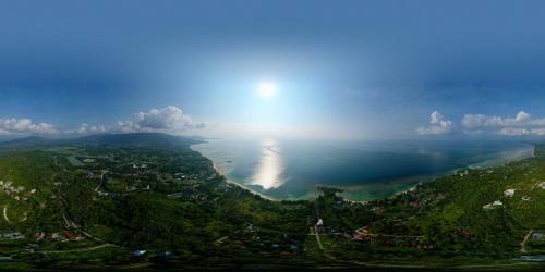 Exterior view, Ko Samui Seaview pool villa Paris with car near Laem Sor Pagoda
