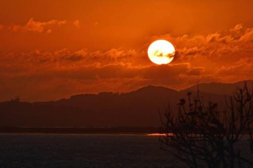 Beachfront bach w beautiful sunsets, pizza oven, handy to town in Tamaterau