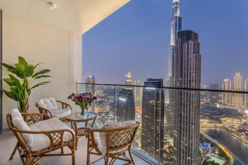 65th Floor - 3 BR Apartment with best Opera Fountain & Burj Khalifa View - Downtown Dubai - Forte Tower by Stayfinity - main image
