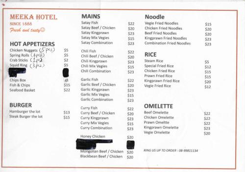 Étterem, Meekatharra Hotel in Meekatharra