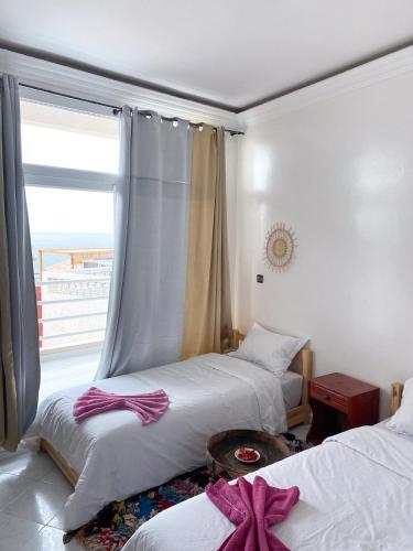Chambre avec 2 lits, balcon