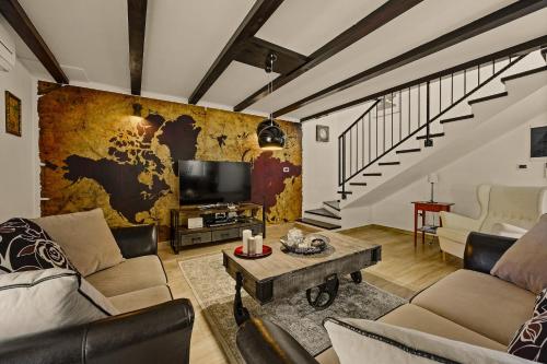 Közös társalgó / TV, Charming Villa Antoana for families and kids in Labin - Rabac with kids playground & private pool in Topid