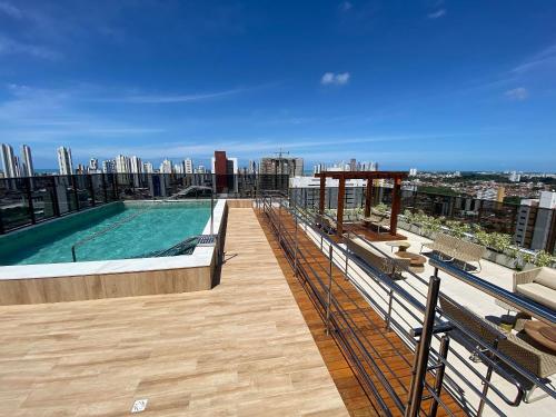 Swimming pool, Bela Hospedagem - #907 Compact Time in Joao Pessoa City Center