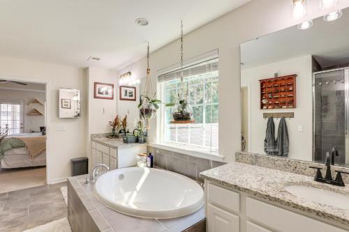 Media Room and Yard Modern Moncks Corner Home