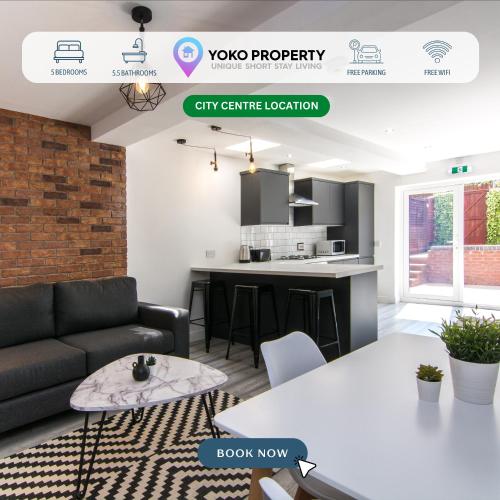 5 Bedroom 5 Bathroom House with Free Parking, Fast WiFi, Smart TV and Work Desks by Yoko Property