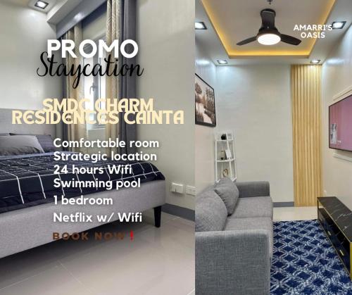 SMDC CHARM 1 bedroom condo with Netflix & Balcony, Manila