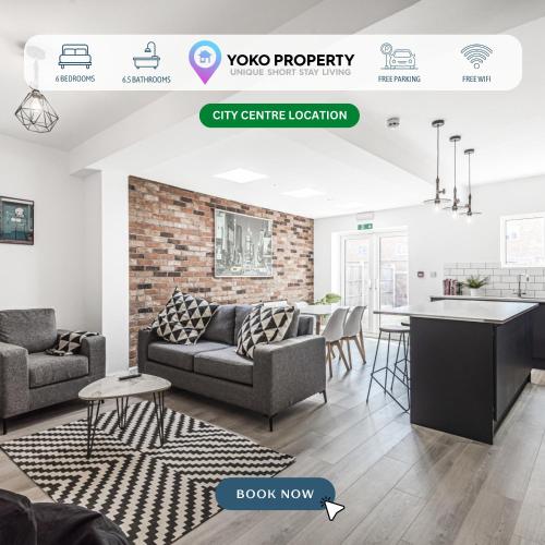 6 Bedroom 6 Bathroom House - Close to to City Centre - Free Parking, Fast Wifi, Smart TV and Work Desks by Yoko Property