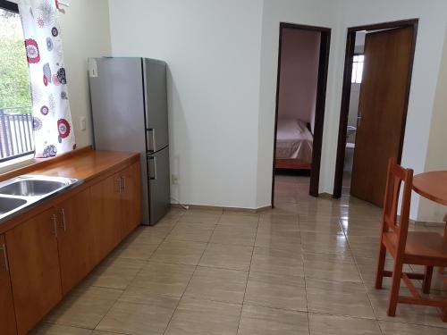 廚房, Apartamento Hohenau Centro in 奧比里加兔