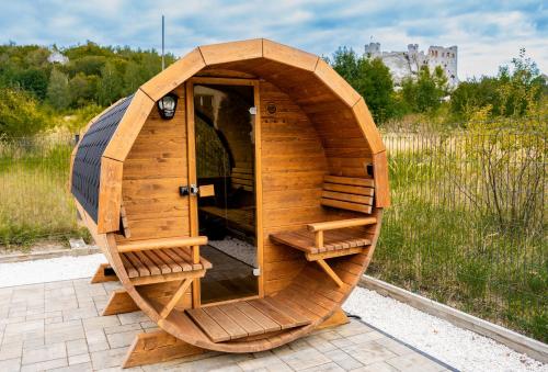 Sauna, Agroturystyka na Jurze Apartamenty z widokiem na Zamek Jacuzzi Sauna Beczka Wypozyczalnia Rowerow El in Podzamcze