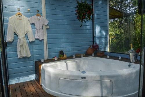 Fürdőszoba, Refugio confortavel na Cabana Gold em Linha Nova RS in Picada Cafe