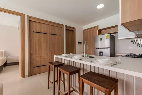 Kitchen, Lujoso A Estrenar/Oasis Laguna Cristalina 2BR in Punta de Canoa