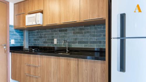 ห้องครัว, Flat moderno, confortável Praia de Serrambi BFS312 (Flat moderno, confortavel Praia de Serrambi BFS312) in อีโปะจูกา