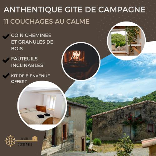 Authentique gîte de campagne 11 couchages St Couat du Razes gîte à louer Tournebouix