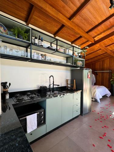 кухня, Cabana Vale Pomerano em Pomerode in Itoupavazinha