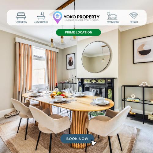 Beautiful 5 Bedroom 4 Bathroom House in W6 by Yoko Property - 10 minute's to Central London - Free Parking, Fast WiFi, Work Desks and SmartTVs with Disney and Netflix