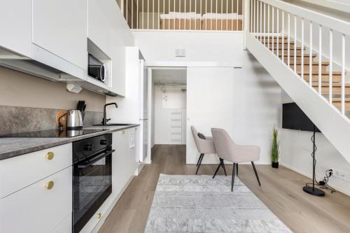 Konyha, Kotimaailma - Studio with loft and patio for 2 pax in Turku