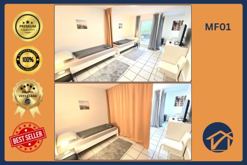 Apartment mit 2 Einzelbetten, Terrasse, Parkplatz, WLAN, voll ausgestattet - Monteurwohnung MF01 in Lendringsen, Deutschland