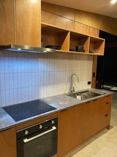 Kitchen, Studio Shed in The Paddocks in Kaitake
