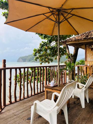 Hut sunset view