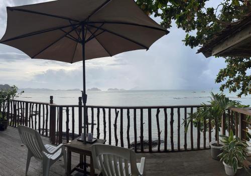 Hut sunset view
