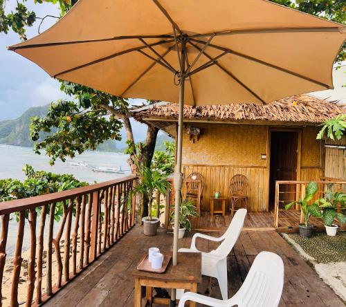 Hut sunset view