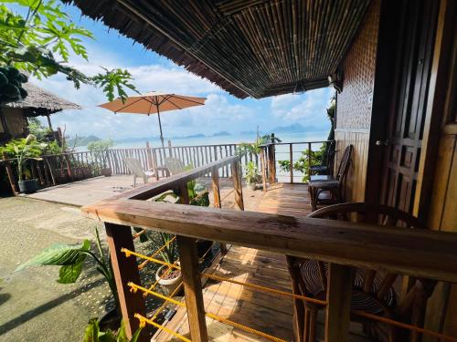 Hut sunset view
