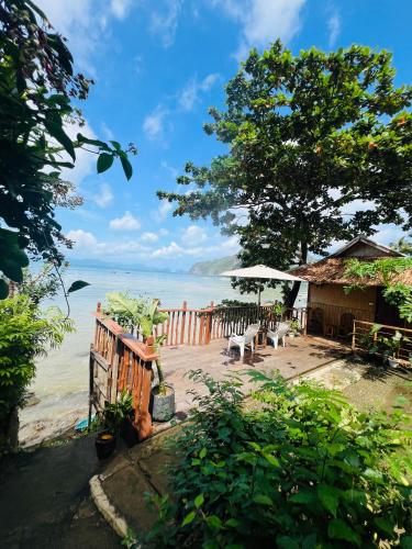 Hut sunset view