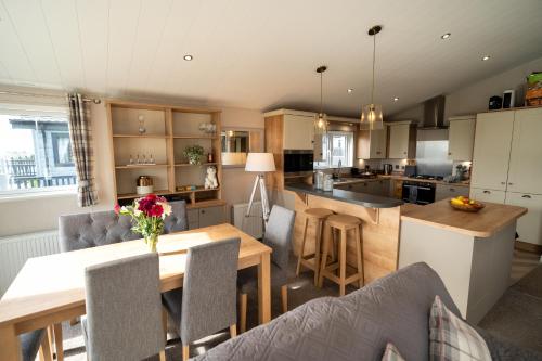 Kitchen, Luxury 3 bedroom Maple View Lodge, Newquay, Cornwall in Trebarber