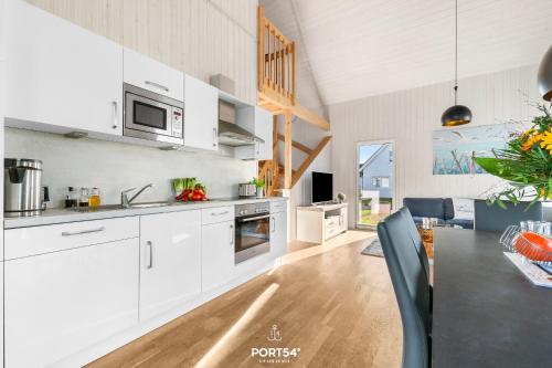 厨房, Ferienhaus Strandrauber Olpenitz in 奥尔本尼兹