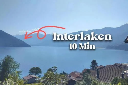 Ruhiges Studio mit Aussicht fast bis nach Interlaken in Faulensee, Schweiz
