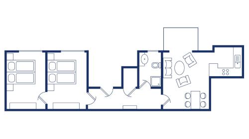 3 bedrooms, 4 beds