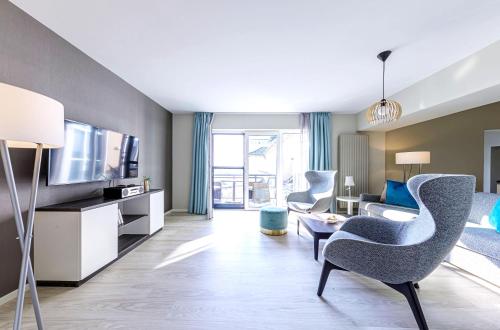 Moderne Ferienwohnung Ostseelounge mit Süd-Westbalkon und eigener Infrarotkabine in Wustrow, Deutschland
