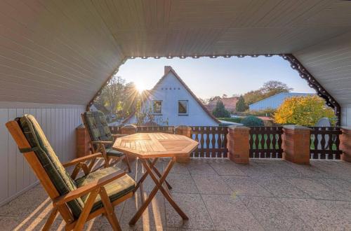 Erkély/terasz, Ferienhaus Casa Castagno mit Garten, Balkon und Sauna- heißt Sie herzlich willkommen! in Alt Schwerin