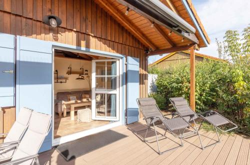 balkon/terasa, Blau am See -Ihr Ferienhaus am Jabelschen See in Jabel