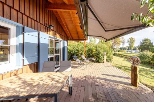 balkon/terasa, Blau am See -Ihr Ferienhaus am Jabelschen See in Jabel
