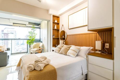 LUXO Brooklin AIR Studio Charme Boho com Vista Incrível, Sao Paulo