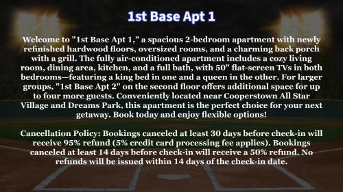 1st Base Apt 1 All Star Baseball Rentals - main image