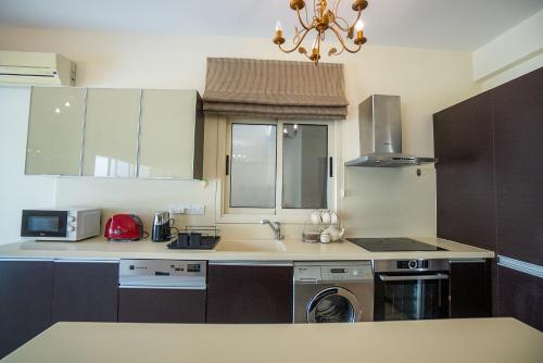 廚房, Beachfront Villa Larnaka Dhekelia with Pool in 皮拉