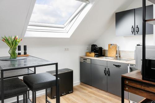 廚房, VISTAMO Dorsten-Rhade, modernes Apartment in 多爾斯滕