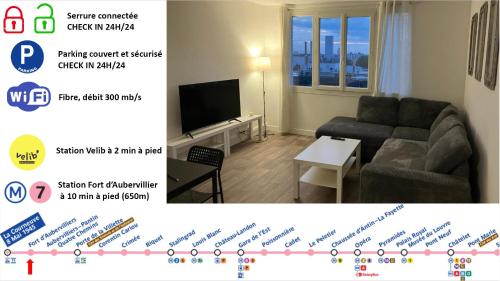 Logement spacieux à 15min de Paris - Free parking - Free wifi - Location saisonnière - Pantin