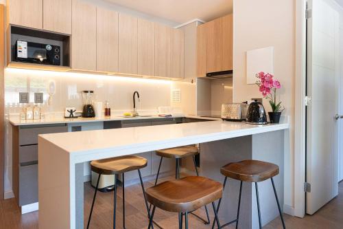 Konyha, Ribera Azul 2B Wifi & Lake Access in Villarrica Városközpont