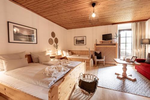 1 queen bed, 1 twin bed, 1 sofa bed