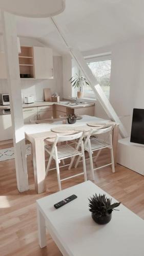Monteurwohnung in Wesermarsch, Küche, Einzelbetten, Stedinger Landhotel in Berne, Deutschland