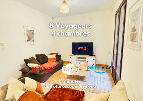 Maison paisible, 15 min du Futuroscope & Arena. gîte à louer Fontaine-le-Comte