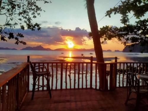 Hut sunset view