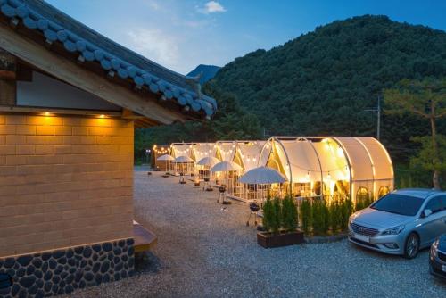 Hanok stay under the golden sky in Yangpyeong in Seojong-myeon