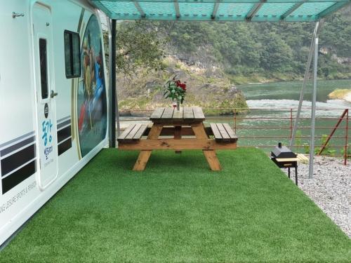 Yeongwol Donggang Village Caravan near Pyeongchang Dongang River Freshwater Fish Eco Center