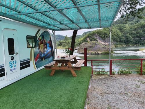 Yeongwol Donggang Village Caravan near Pyeongchang Dongang River Freshwater Fish Eco Center