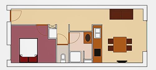 1 double bed, 1 sofa bed